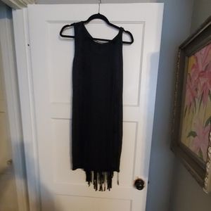 NWOT Black Fringe Sexy Dress